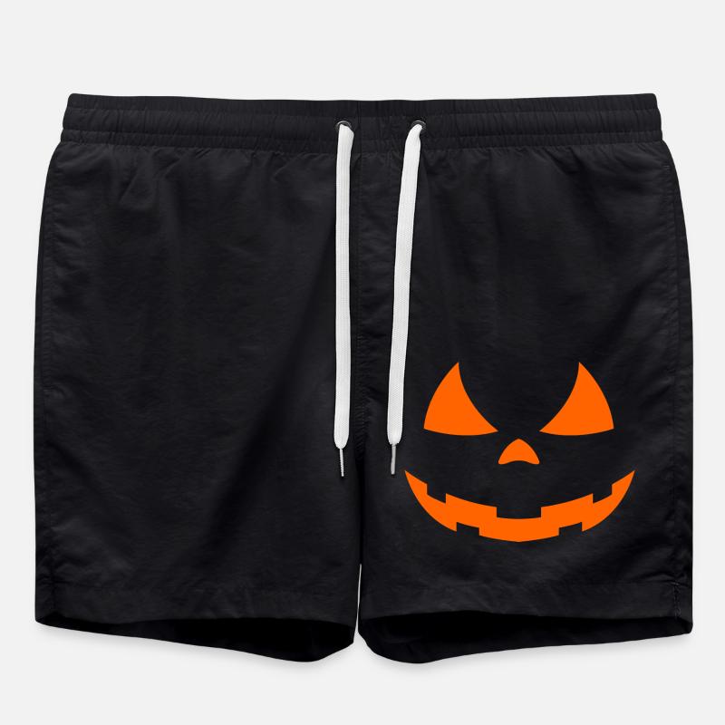 Citrouille Halloween Visage - Short de bain - noir