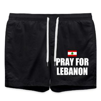 Pray for lebanon - Badeshorts - Schwarz - Vorne - AI Model Male 185 light (185cm)
