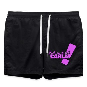 Vorname Carla - Badeshorts - Schwarz - Vorne - AI Model Male 185 light (185cm)