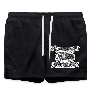 Geschenk für Aurelio - Badeshorts - Schwarz - Vorne - AI Model Male 185 light (185cm)