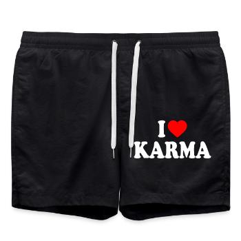 I love karma - Short de bain - noir - Devant - AI Model Male 185 light (185cm)