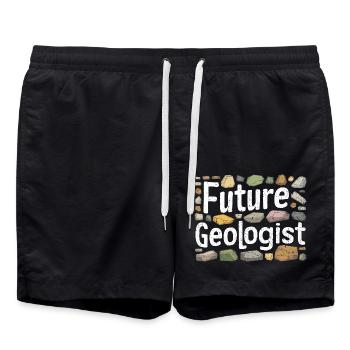 Career as a Future Geologist - Swim Trunks - black - Front - AI Model Male 185 light (185cm)