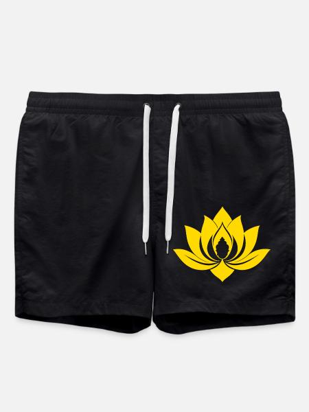 Yellow Lotus - Swim Trunks - black