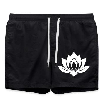 Lotus blanc - Short de bain - noir - Devant - AI Model Male 185 light (185cm)