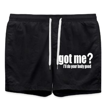 got me? i'll do your body good - Short de bain - noir - Devant - AI Model Male 185 light (185cm)