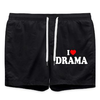 I love drama - Short de bain - noir - Devant - AI Model Male 185 light (185cm)