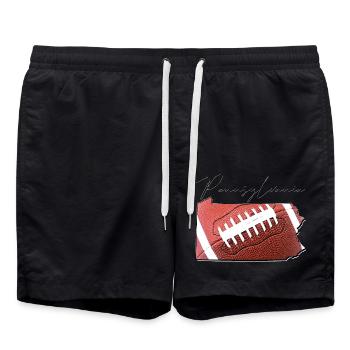 Football dans l’État de Pennsylvanie Carte PA - Short de bain - noir - Devant - AI Model Male 185 light (185cm)