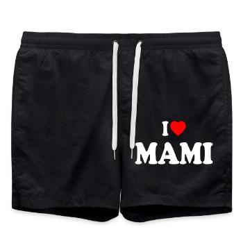 I love mami - Short de bain - noir - Devant - AI Model Male 185 light (185cm)