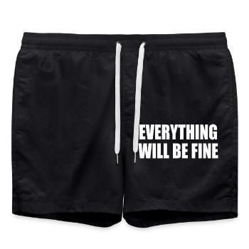 everything will be fine - Badeshorts - Schwarz - Vorne - AI Model Male 185 light (185cm)