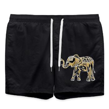 Elefant - Badeshorts - Schwarz - Vorne - AI Model Male 185 light (185cm)