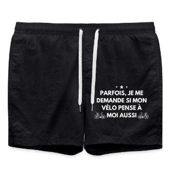 Parfois je me demande si mon vélo t-shirt cadeau - Short de bain - noir - Devant - AI Model Male 185 light (185cm)