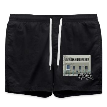 Giesing // Illustration - Short de bain - noir - Devant - AI Model Male 185 light (185cm)