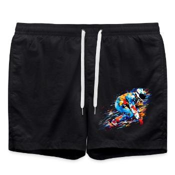 Snowboard Sport Jeu Champion Compétition Abstrait - Short de bain - noir - Devant - AI Model Male 185 light (185cm)