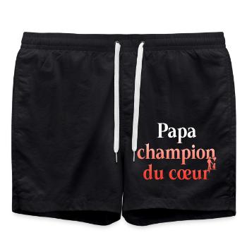 Daddy Santa Papuan Humor Joke Gift 5 - Swim Trunks - black - Front - AI Model Male 185 light (185cm)