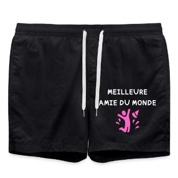 World's Best Friend Vector - Swim Trunks - black - Front - AI Model Male 185 light (185cm)