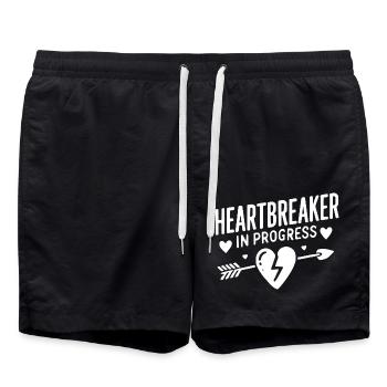 Heartbreaker in Progress - Swim Trunks - black - Front - AI Model Male 185 light (185cm)