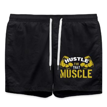 Se démener pour ce muscle - Short de bain - noir - Devant - AI Model Male 185 light (185cm)