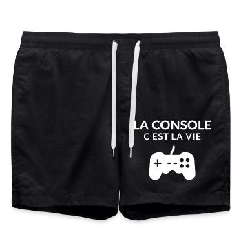 The C console is life. Geek,Gamer,Gaming,Humor - Swim Trunks - black - Front - AI Model Male 185 light (185cm)