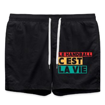 le handball est la vie,Handball,Handballeur,Sport - Short de bain - noir - Devant - AI Model Male 185 light (185cm)