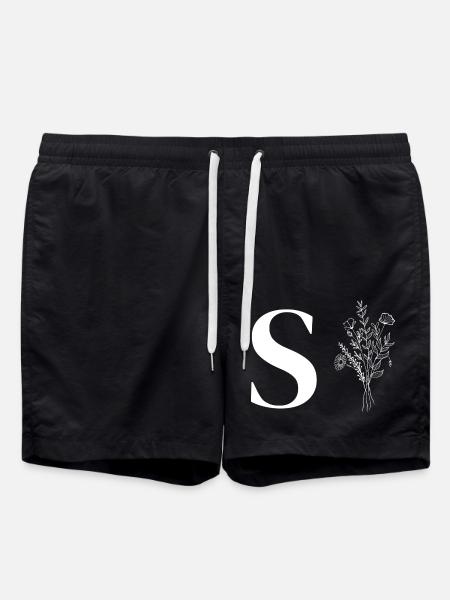 Minimalist flowers - Swim Trunks - black