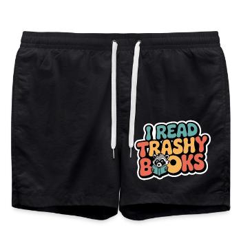 I Read Trashy Books 15 - Badeshorts - Schwarz - Vorne - AI Model Male 185 light (185cm)