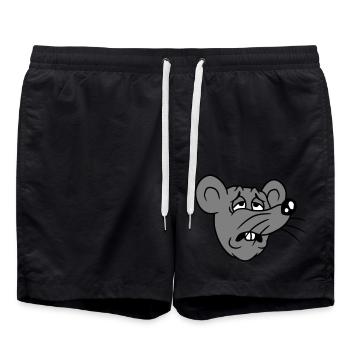 Mouse exhausted sad desperately tired suffering sweet - Swim Trunks - black - Front - AI Model Male 185 light (185cm)