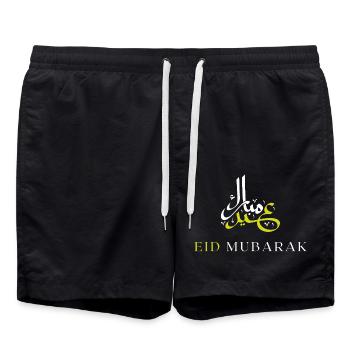 Islam Eid Mubarak - Swim Trunks - black - Front - AI Model Male 185 light (185cm)