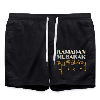Ramadan Moubarak - Short de bain - noir - Devant - AI Model Male 185 light (185cm)