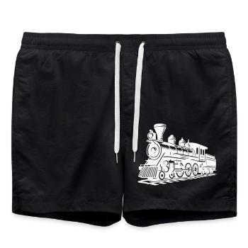 lokomotive zug - Badeshorts - Schwarz - Vorne - AI Model Male 185 light (185cm)