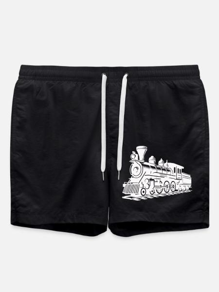 Locomotive Train - Swim Trunks - black