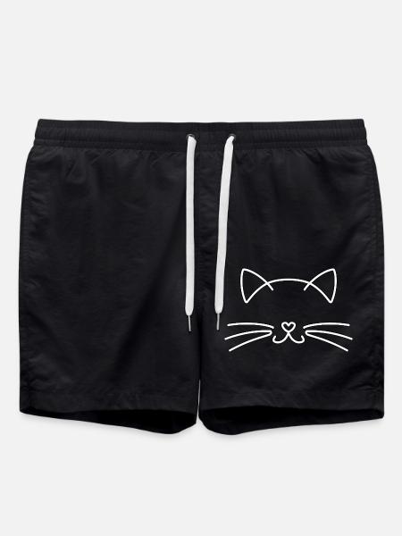 Chat Cat lady amoureux des chats - Short de bain - noir