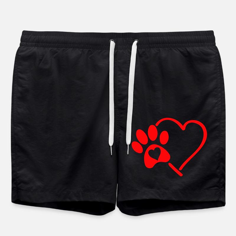 patte coeur - Short de bain - noir