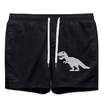 Dinosaurier Dinosaurier Dinosaurier T-Rex - Badeshorts - Schwarz - Vorne - AI Model Male 185 light (185cm)