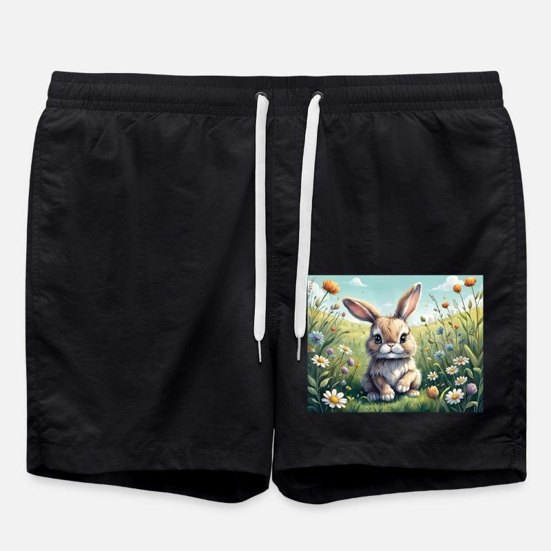 Cute little Easter bunny - Swim Trunks - black