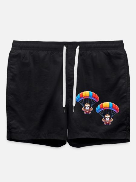 faultier fallschirm 2 - Badeshorts - Schwarz