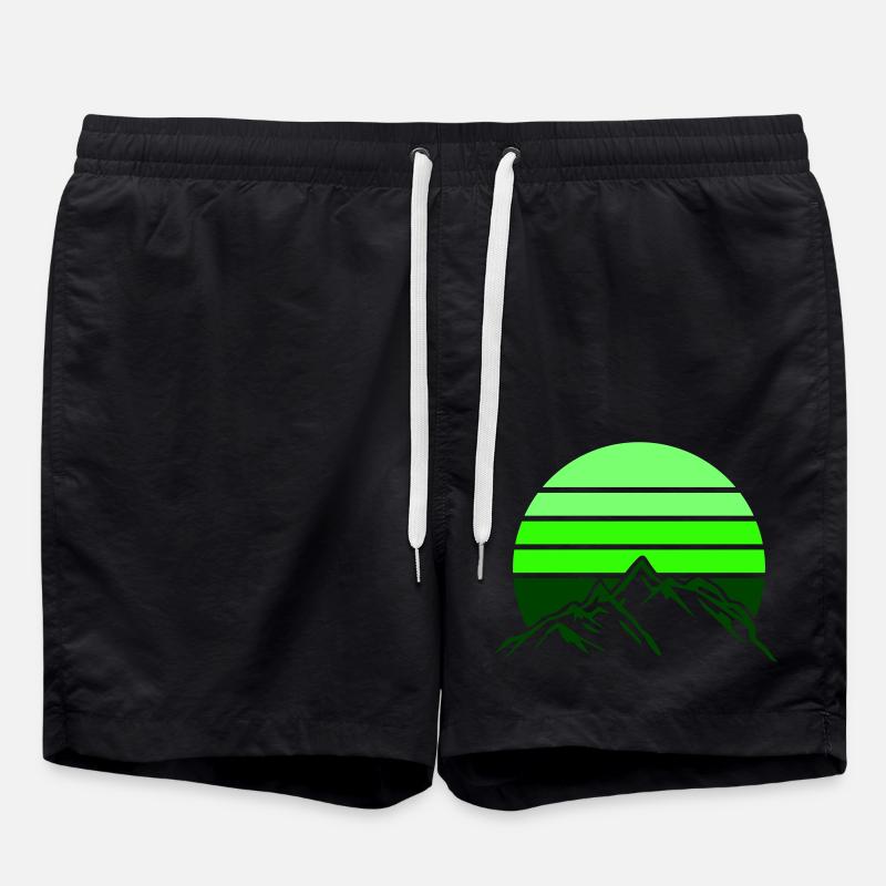 berge gebirge mountains - Badeshorts - Schwarz