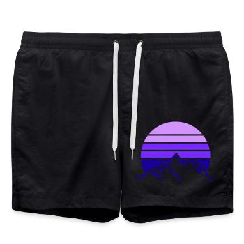 Mountains Mountains Mountains 1 - Swim Trunks - black - Front - AI Model Male 185 light (185cm)