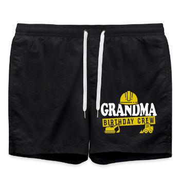 Grandma Birthday Crew - Swim Trunks - black - Front - AI Model Male 185 light (185cm)