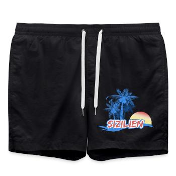 Cadeau pour la Sicile - Short de bain - noir - Devant - AI Model Male 185 light (185cm)