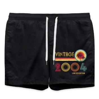 Vintage 2004 Limited Edition – Retro Sunset 21st - Swim Trunks - black - Front - AI Model Male 185 light (185cm)