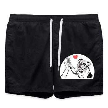 Bulldog anglais - Short de bain - noir - Devant - AI Model Male 185 light (185cm)