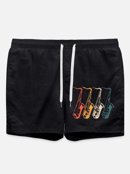 Saxophon Saxophon Saxophon - Badeshorts - Schwarz