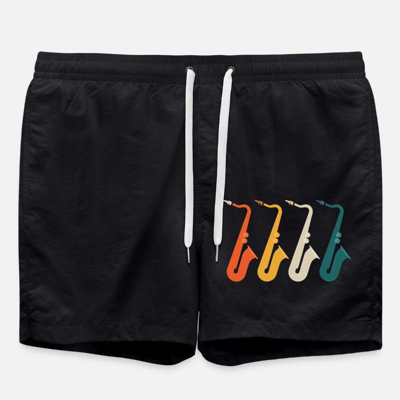 Saxophon Saxophon Saxophon - Badeshorts - Schwarz