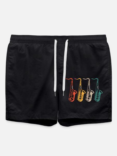 Sax saxophone saxophone - Swim Trunks - black