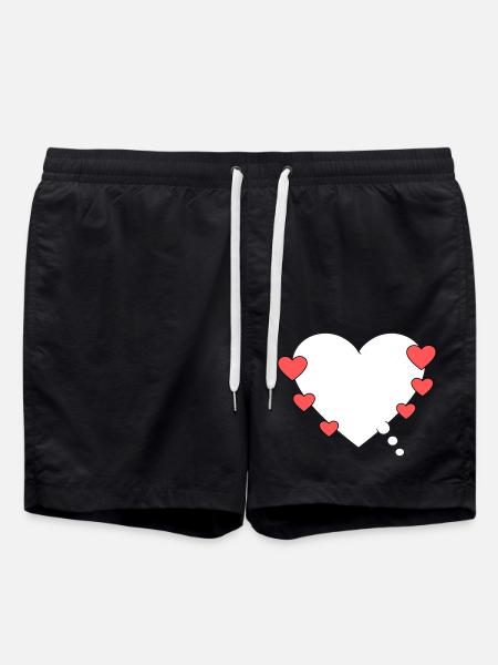 Thought bubble with heart - Swim Trunks - black