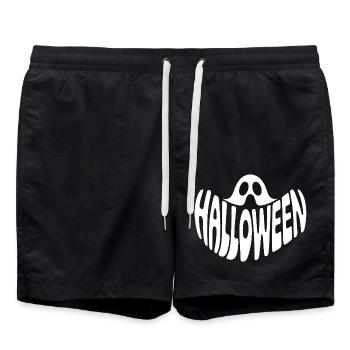Ghost - Cool Halloween Logo - Swim Trunks - black - Front - AI Model Male 185 light (185cm)