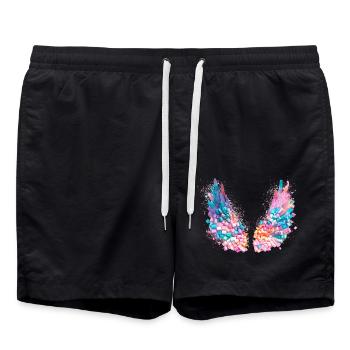 angel wings,marshmallows,colorful wings,graffiti - Swim Trunks - black - Front - AI Model Male 185 light (185cm)