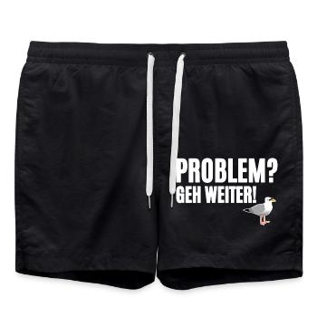Hamburger Kiez Spruch - Badeshorts - Schwarz - Vorne - AI Model Male 185 light (185cm)