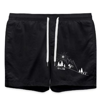 mtb Mountainbike Mountainbiker Fahrrad - Badeshorts - Schwarz - Vorne - AI Model Male 185 light (185cm)