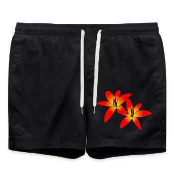 merveilleux lys orange, fleurs, lis - Short de bain - noir - Devant - AI Model Male 185 light (185cm)